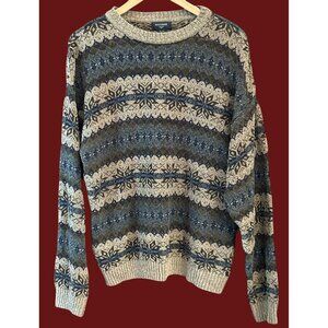 Vintage Dockers Fair Isle Nordic Knit Sweater XL Cozy Retro Winter Grunge 90s